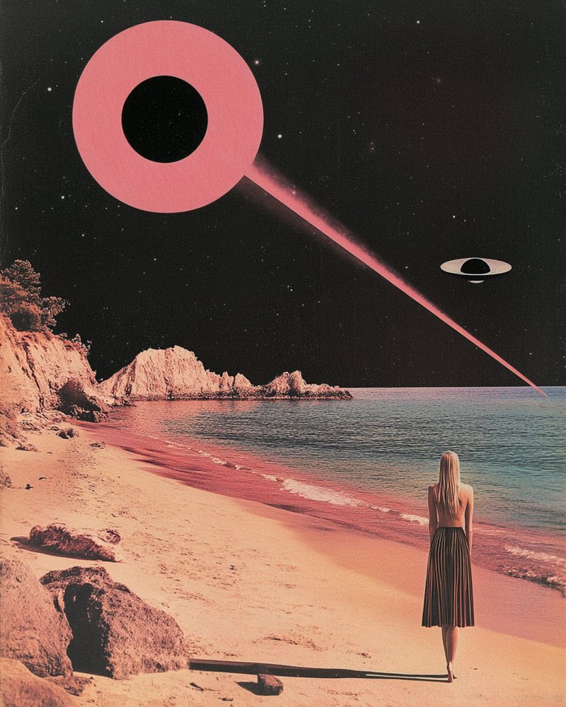 Roze UFO-strandavond door Samantha Hearn