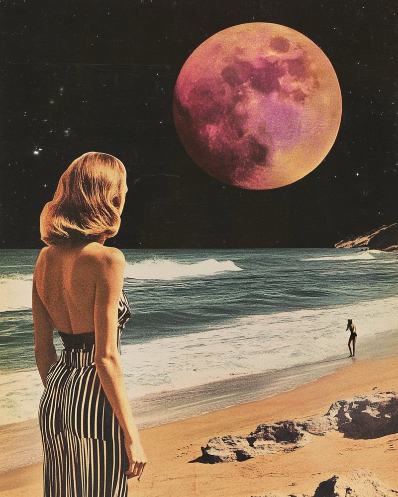 Red Moon Beach Dream door Samantha Hearn