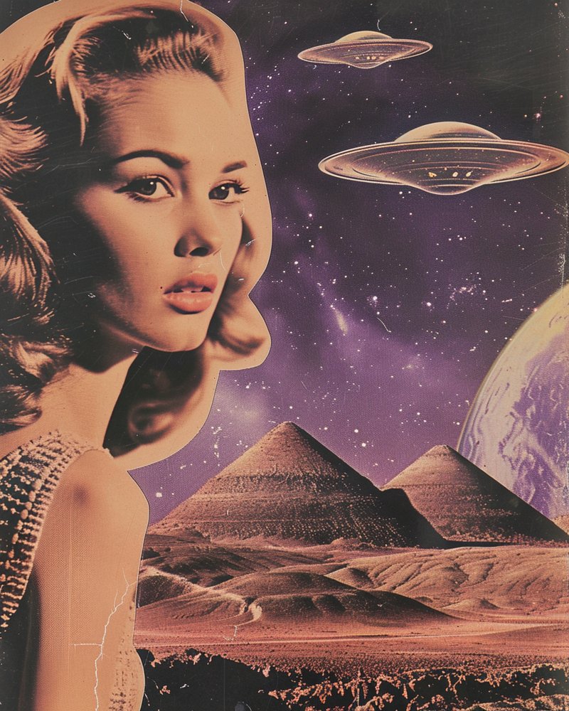 Retro buitenaardse piramides door Samantha Hearn