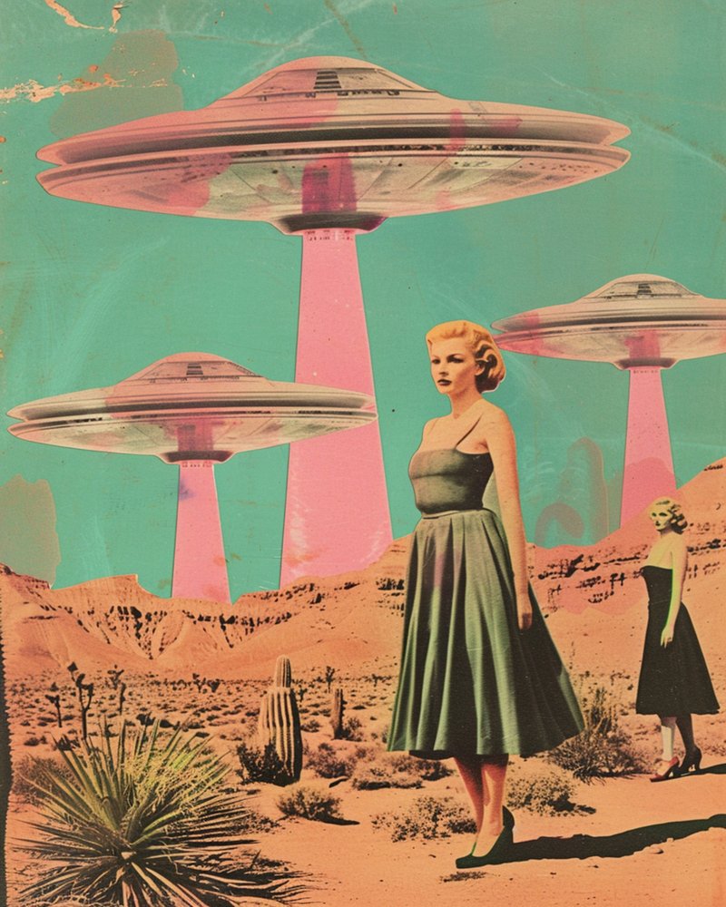Retro-ontmoeting in de woestijn door Samantha Hearn