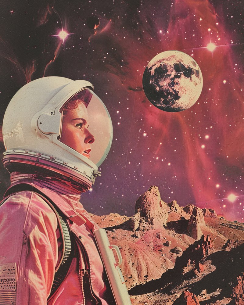 Retro Space Explorer door Samantha Hearn