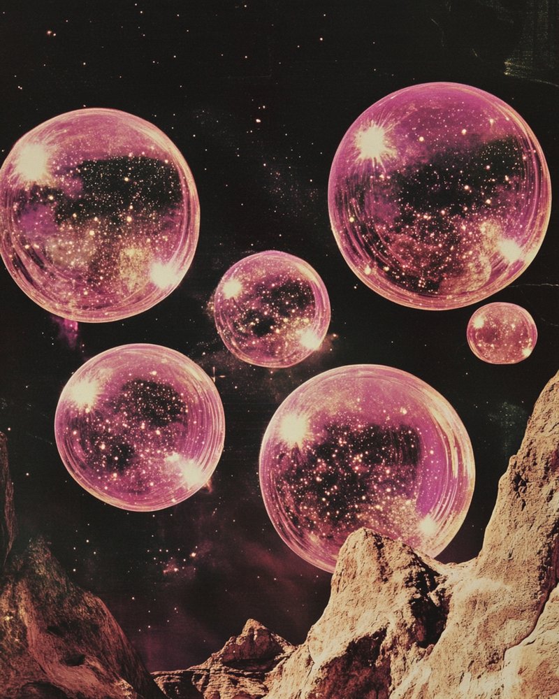 Surrealistische roze planeten door Samantha Hearn