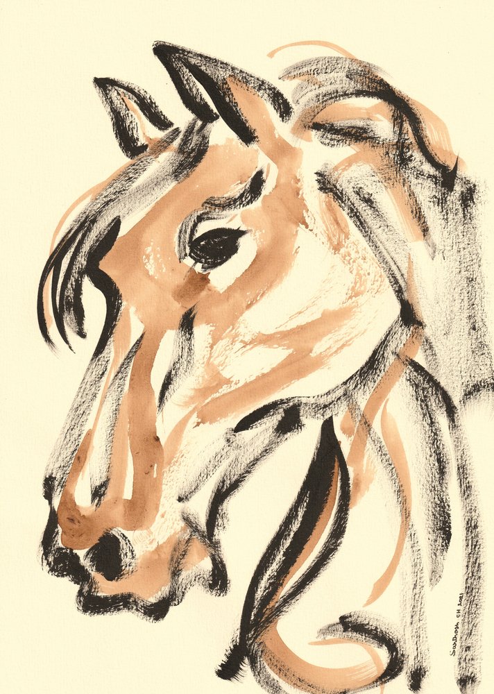 Abstracte paardenschets door Santhosh ch