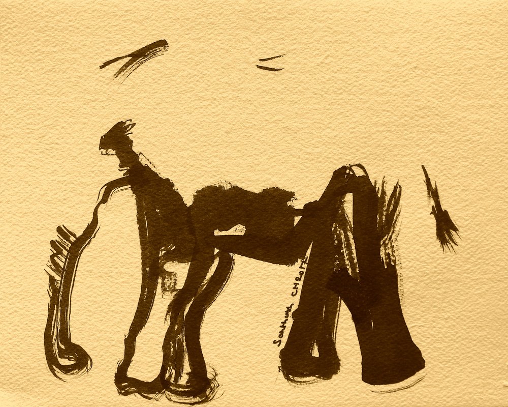 Abstracte olifant in inkt door Santhosh ch