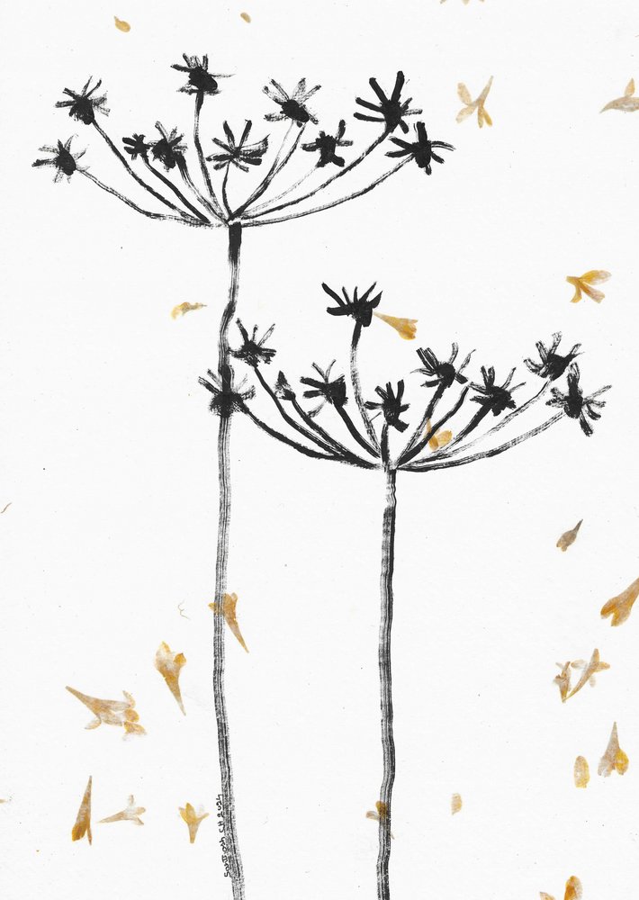 Zwarte en gouden herfstplanten door Santhosh ch