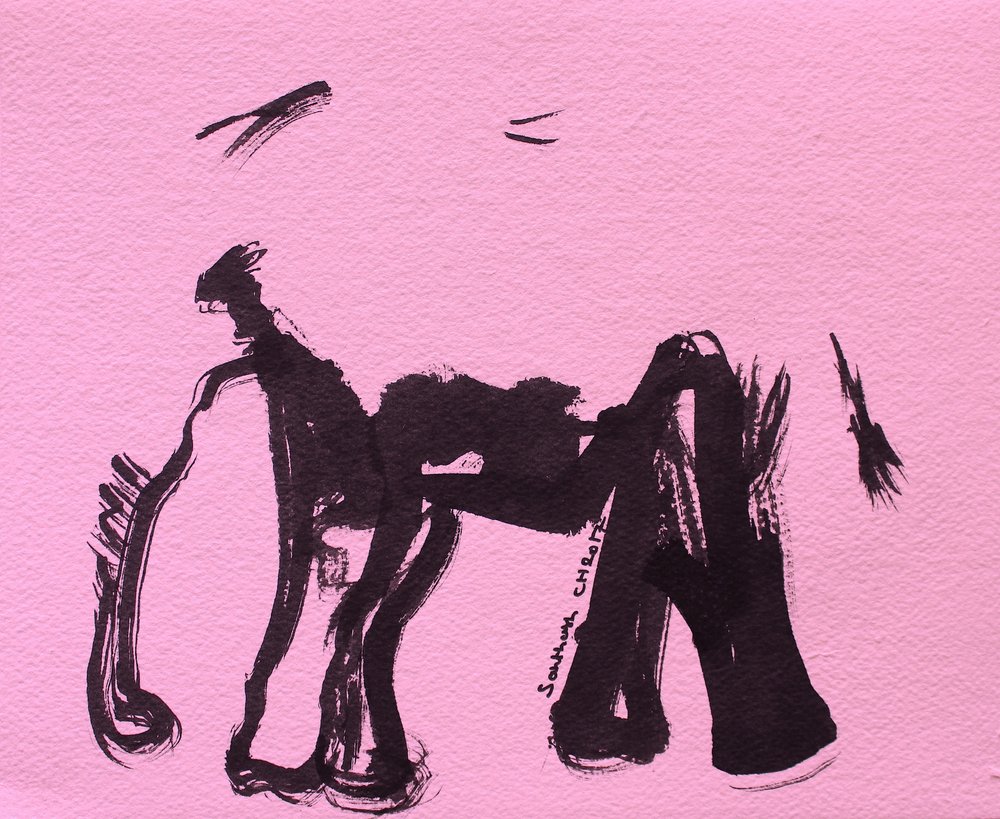 Gedurfde roze olifant door Santhosh ch