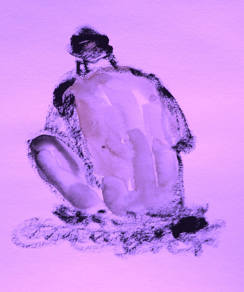 Contemplatief paars naakt door Santhosh ch