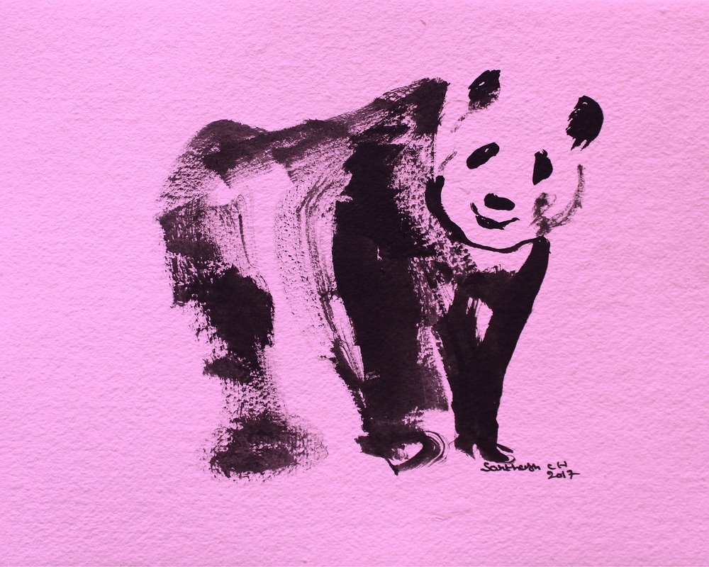 Schattige roze panda door Santhosh ch