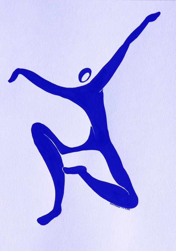 Dynamische blauwe danseres door Santhosh ch