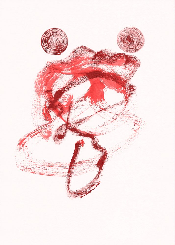 Dynamisch rood abstract door Santhosh ch