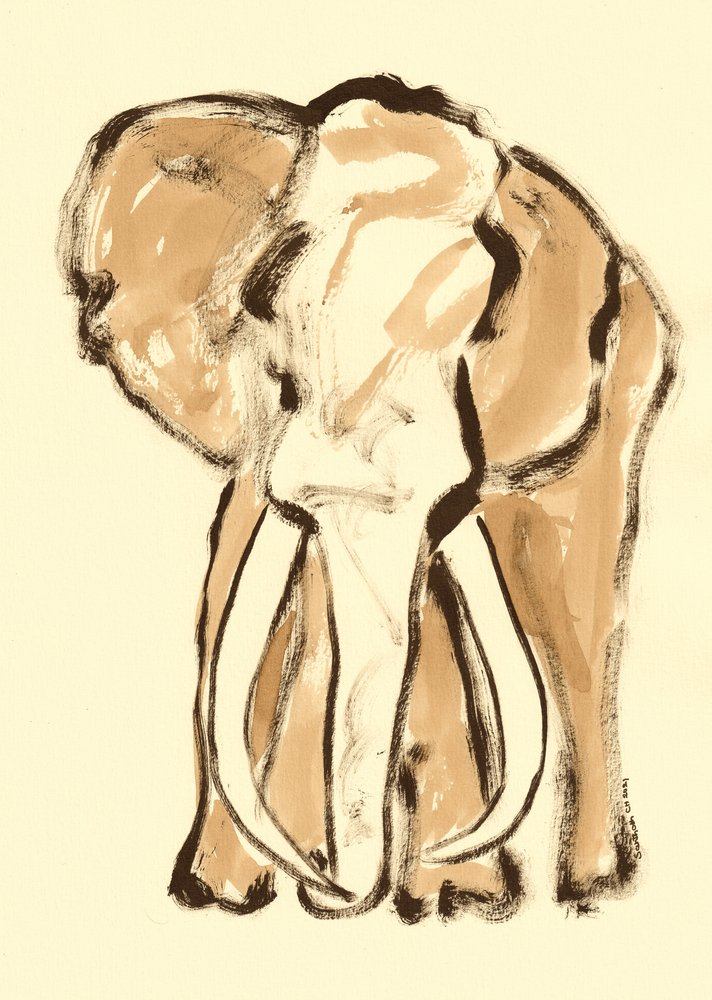 Expressieve olifantenschets door Santhosh ch
