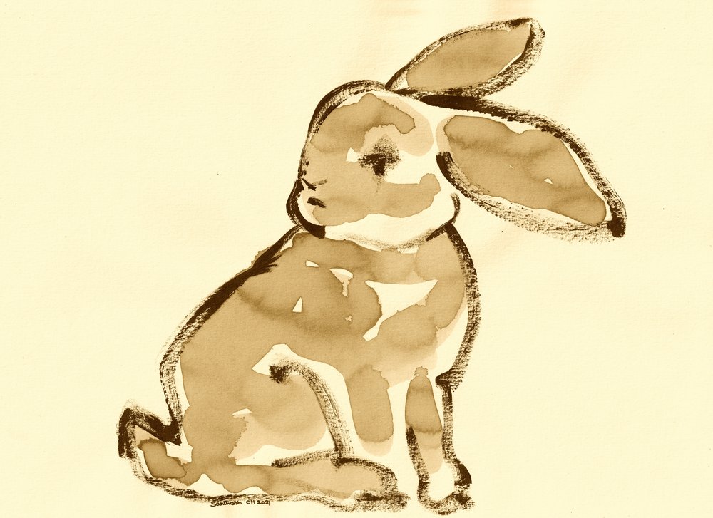 Zacht sepia konijn door Santhosh ch