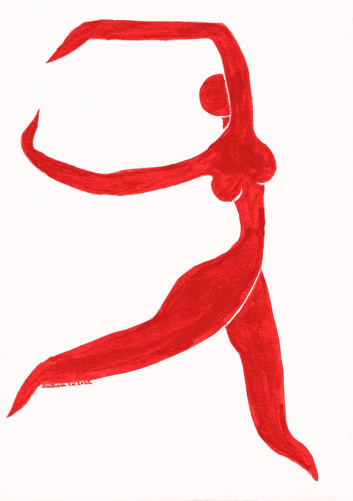 Sierlijke rode danseres door Santhosh ch