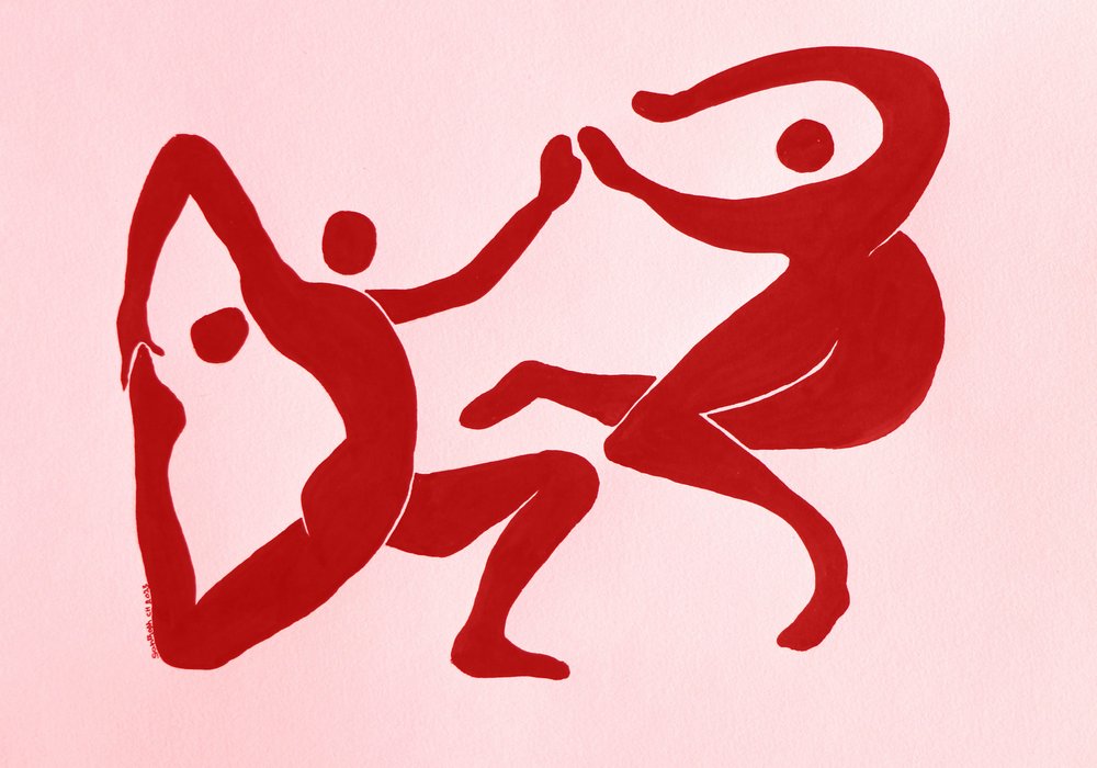 Sierlijke rode figuren door Santhosh ch