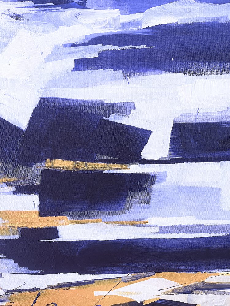 Indigo-gouden abstracte blokken door Santhosh ch
