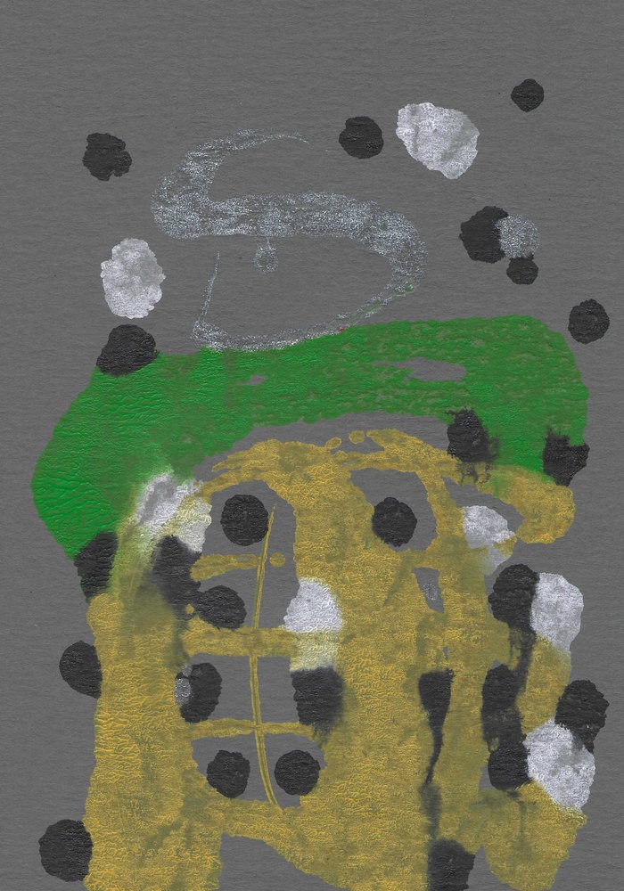Metaalachtig goudgroen abstract door Santhosh ch