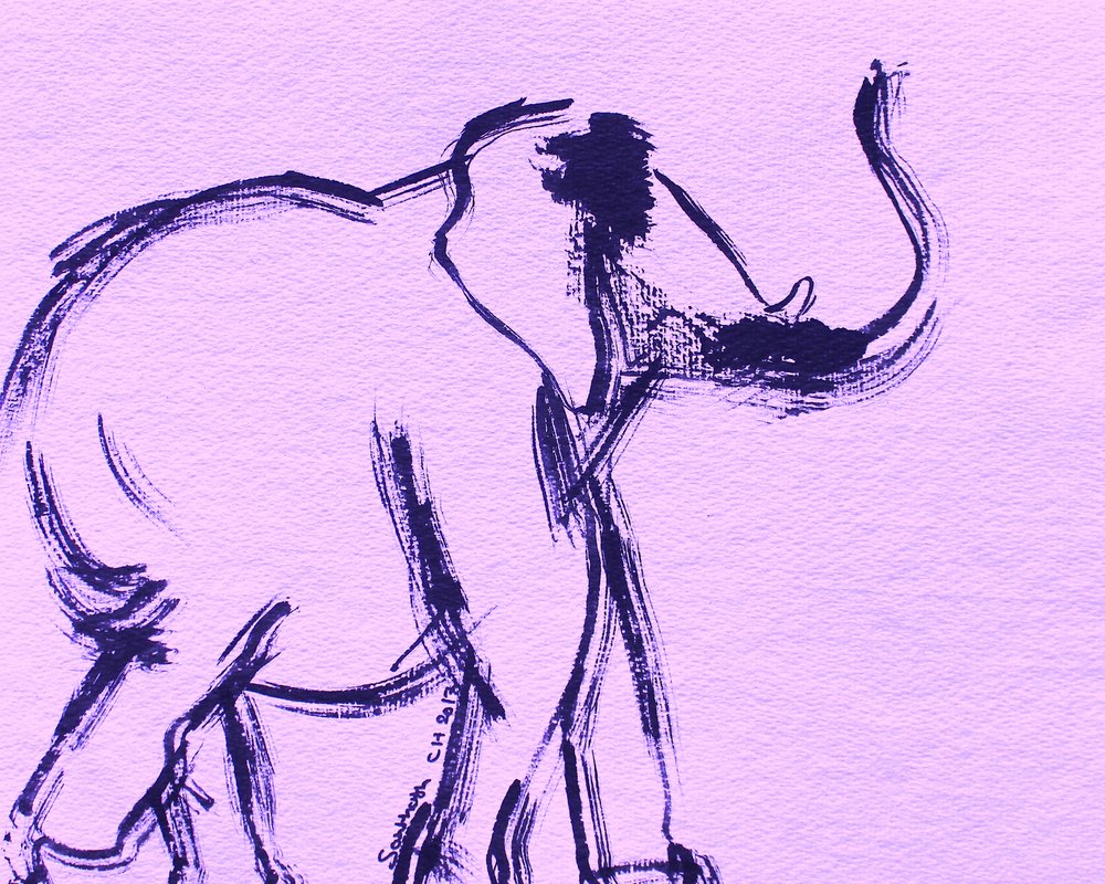 Schets van een paarse olifant door Santhosh ch