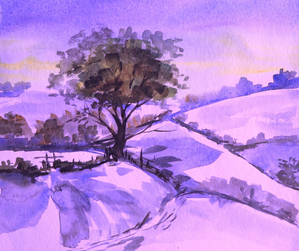 Paars winterlandschap door Santhosh ch