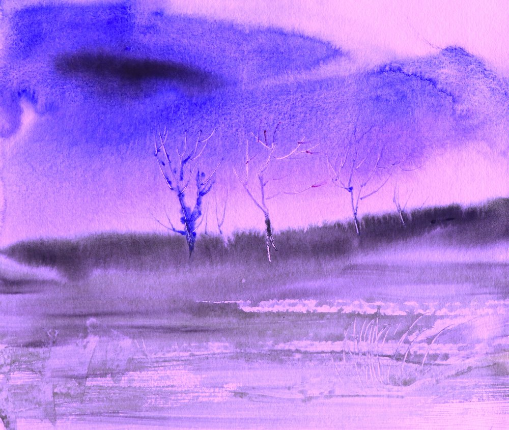 Paars winterlandschap door Santhosh ch