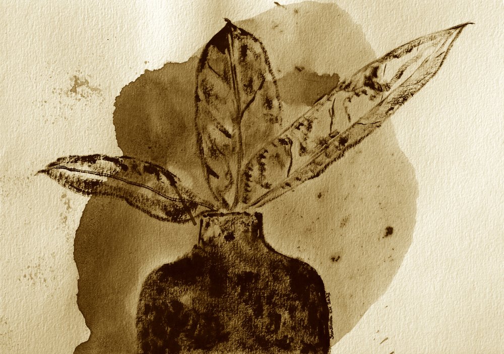Botanisch stilleven in sepia door Santhosh ch