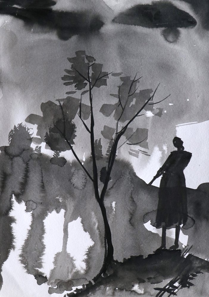 Eenzame figuur, donkere lucht door Santhosh ch