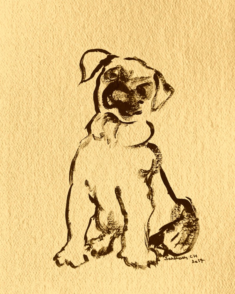 Schets van een lieve puppy door Santhosh ch