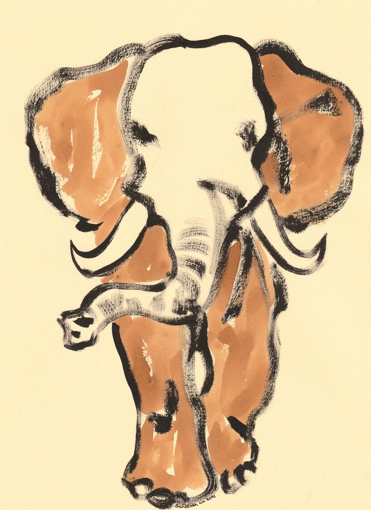 Schets van een wilde olifant door Santhosh ch