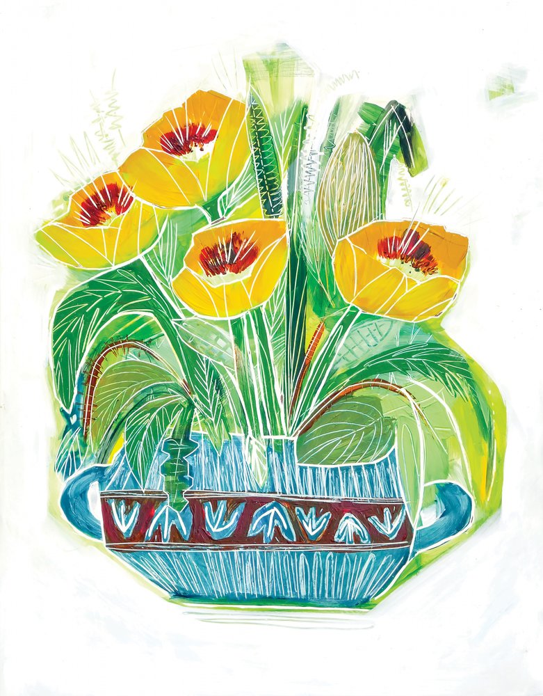 Levendig papaverboeket door Sarah Fitzgerald