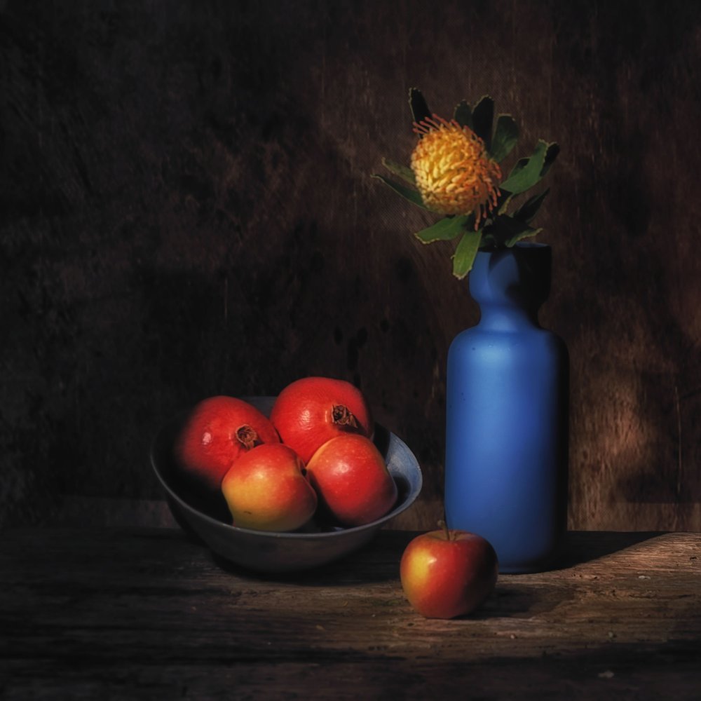 Stemmingsvol stilleven met fruit door Saskia Dingemans
