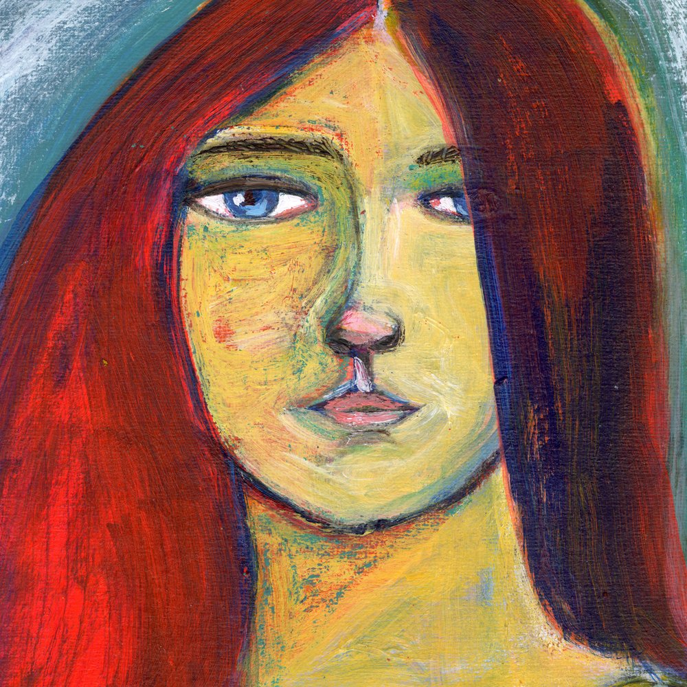 De serene roodharige vrouw door Sharyn Bursic