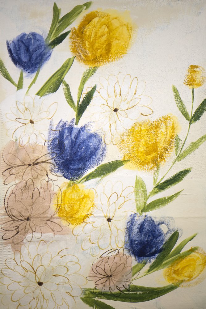 Abstracte bloemen door Shelley Hampe