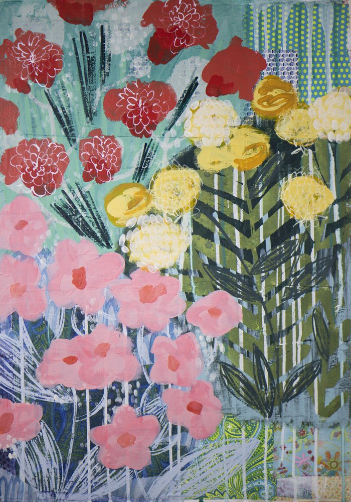 Kleurrijke abstracte tuin door Shelley Hampe