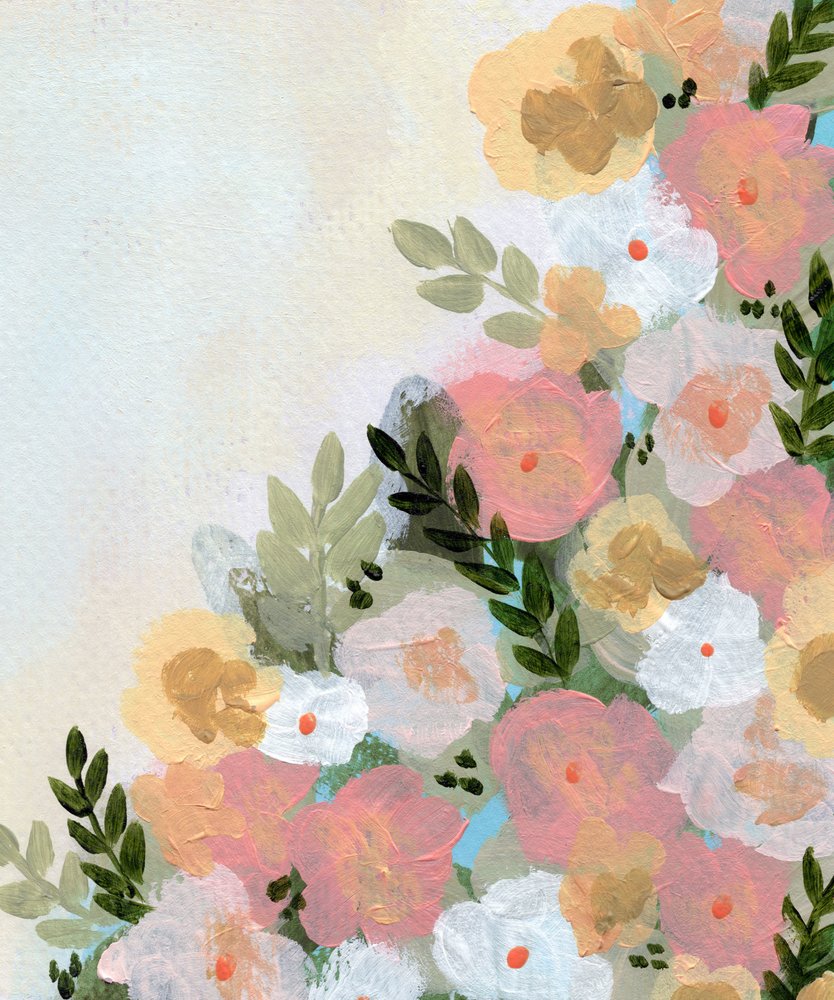 Zachte pastelkleurige bloemen door Shelley Hampe