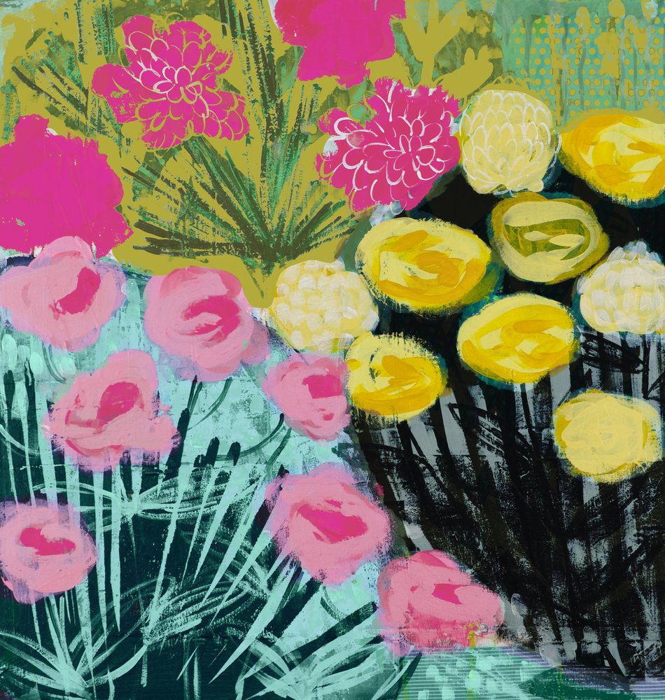 Levendige florale abstractie door Shelley Hampe