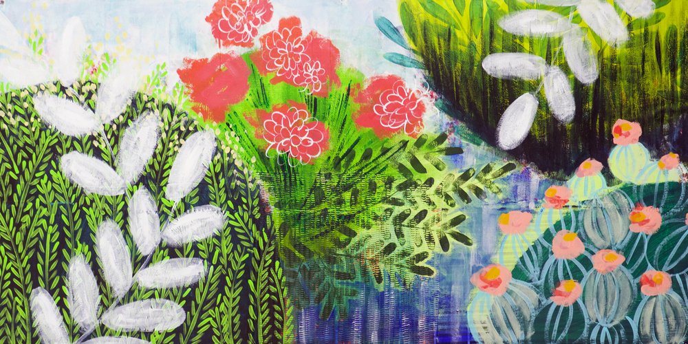 Levendig tuinlandschap door Shelley Hampe