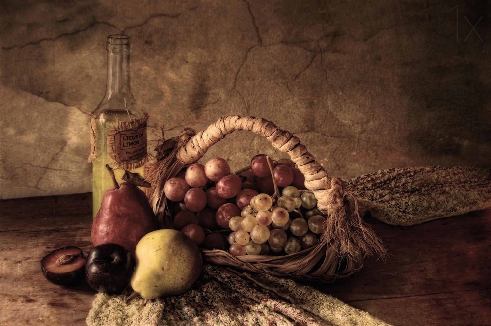 Rustiek fruitstilleven door Silvia Simonato