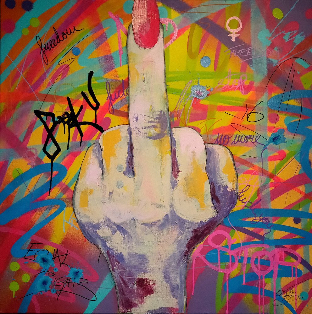 Graffiti: middelvinger door Sofia Toborg