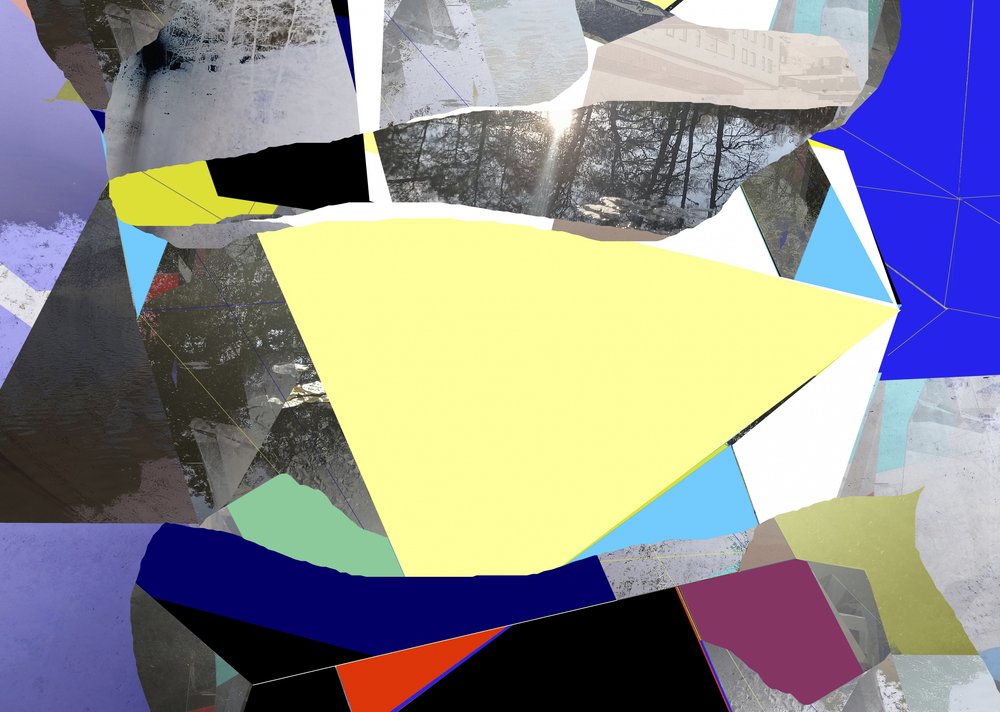 Abstracte collage met zonlicht door Stefan Fransson