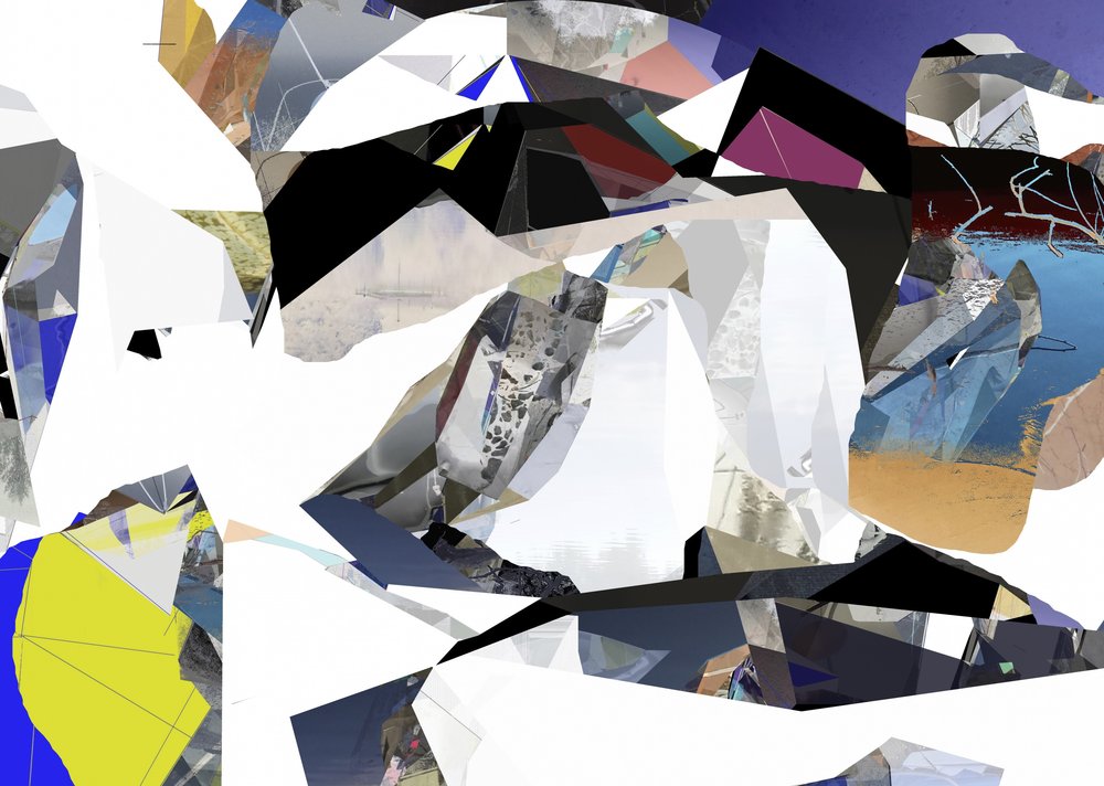 Gefragmenteerde geometrische abstracte kunst door Stefan Fransson