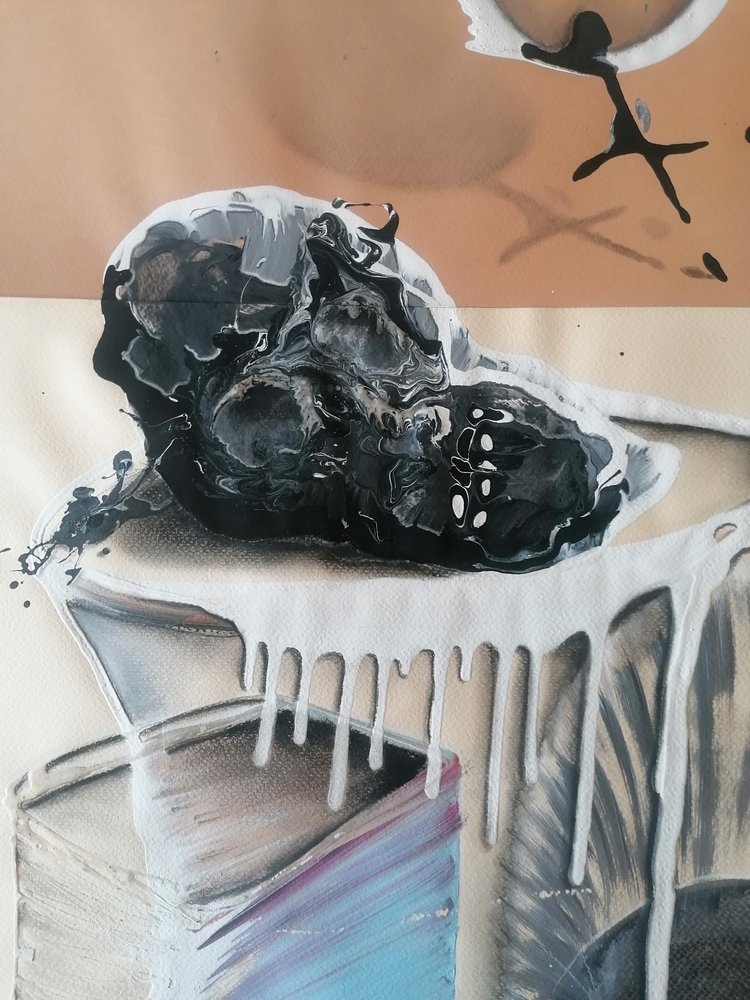 Donkere surrealistische schedel door Stefano Mazzolini