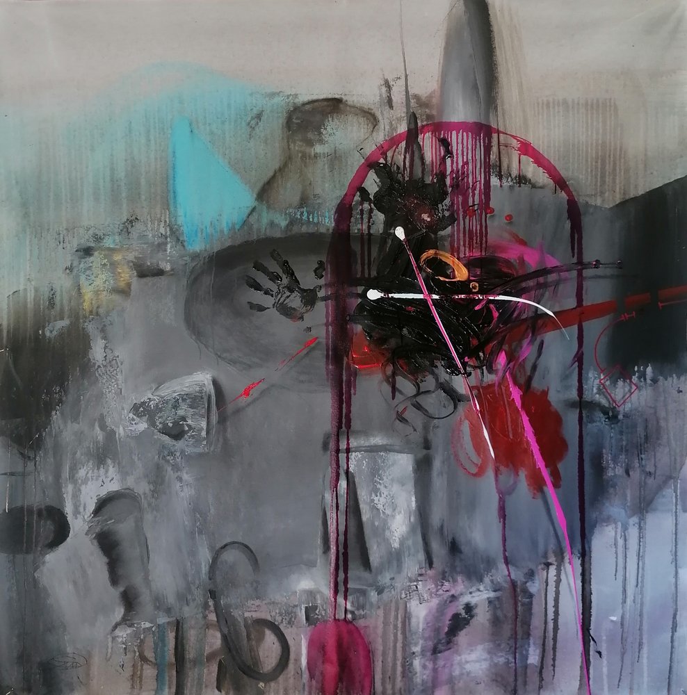 Dynamische abstracte handafdruk door Stefano Mazzolini