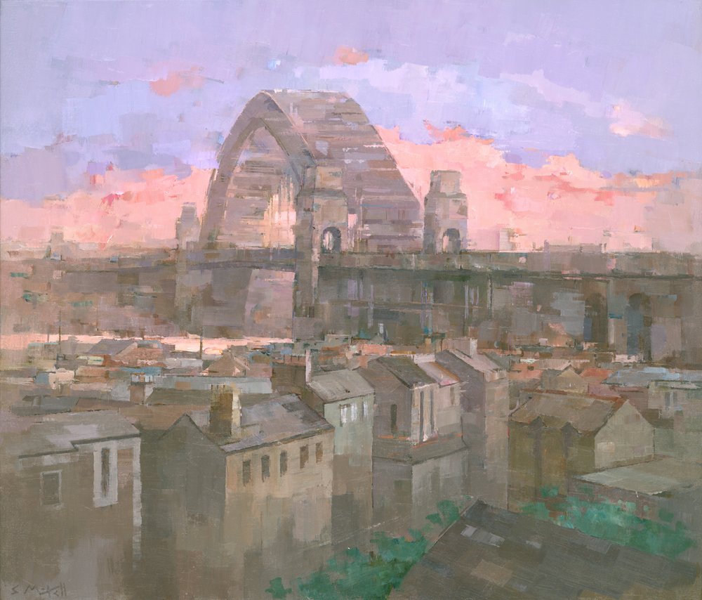 De Sydney Bridge bij schemering door Steve Mitchell