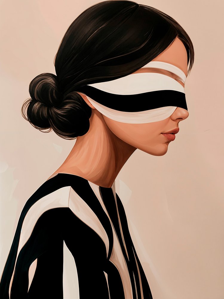 Elegante vrouw met geblindeerde ogen door Studio Palette