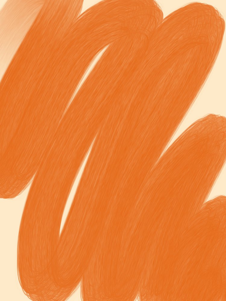 Oranje abstracte penseelstreken door Studio Palette
