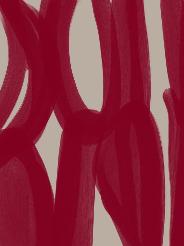 Rode abstracte lijnen door Studio Palette