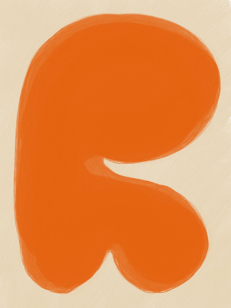 Zachte oranje abstracte vorm door Studio Palette