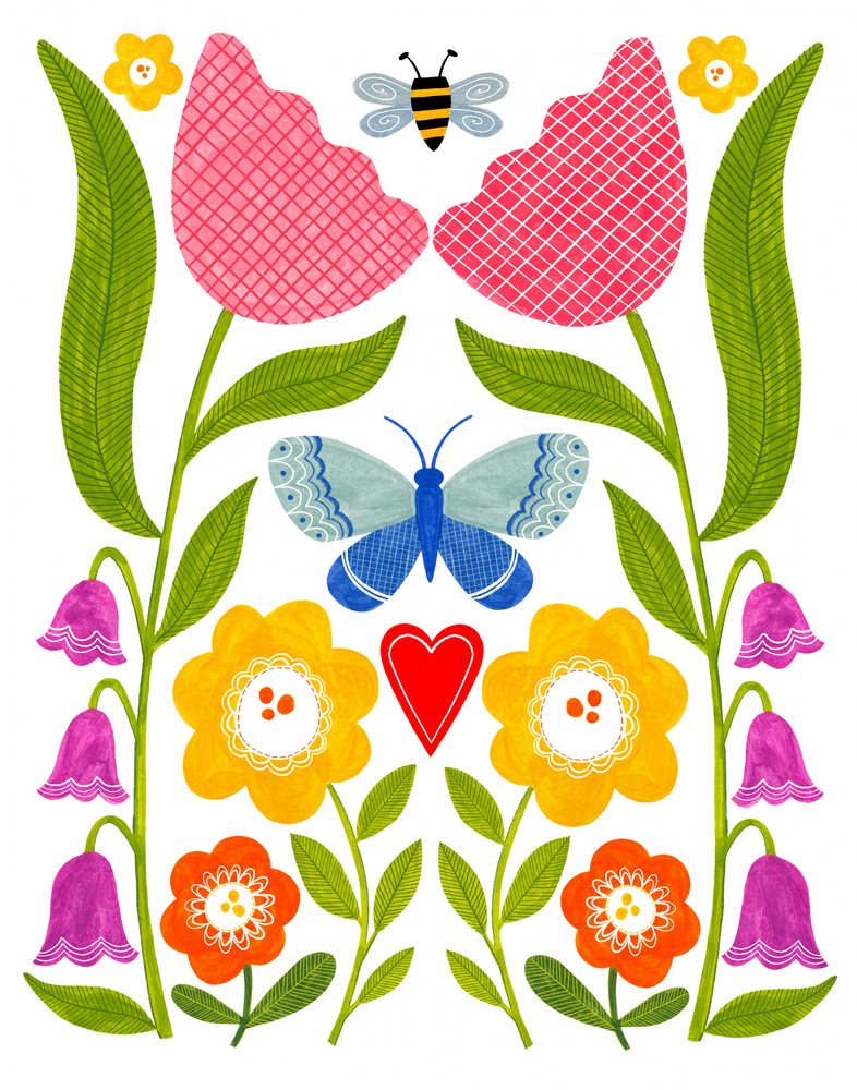 Folk Art Garden door Susan Black