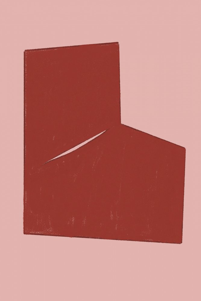 Hoekig rood formulier door THE MIUUS STUDIO