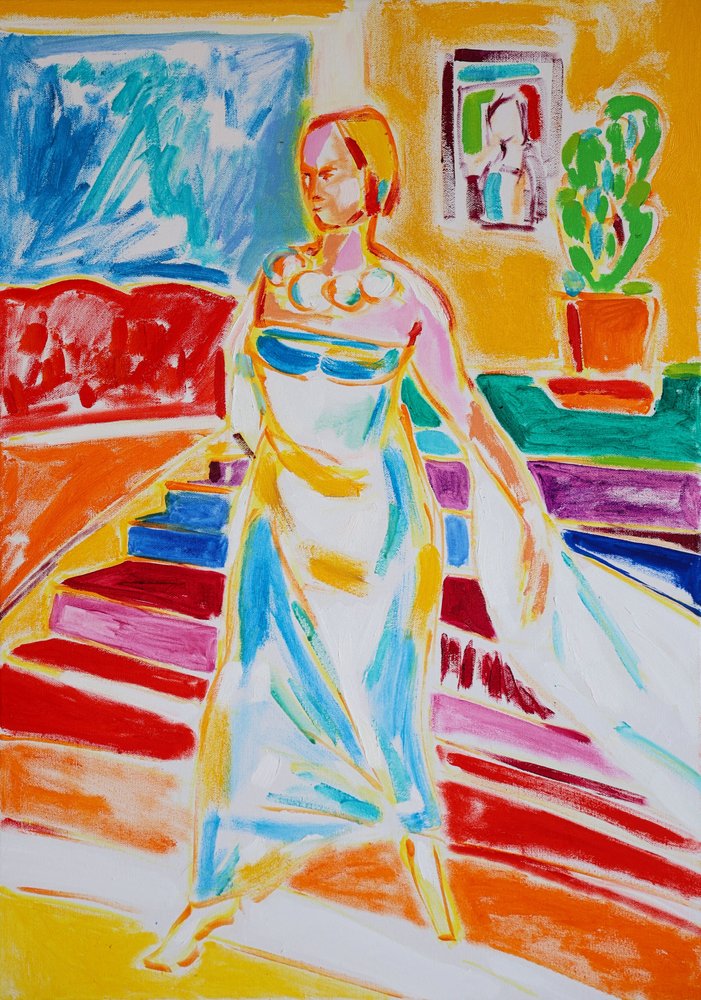 Zelfportret naar Gerhard Richter, Tamara Jare, olieverf op doek door Tamara Jare