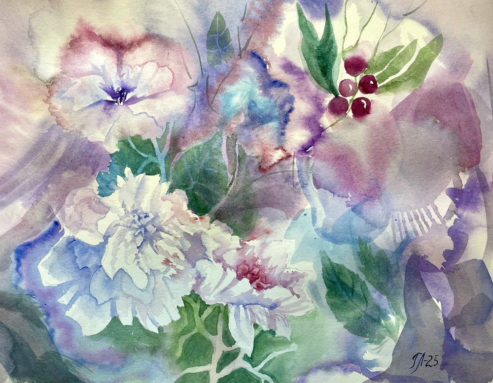 Dromerige aquareltuin door Tanya Lundmark
